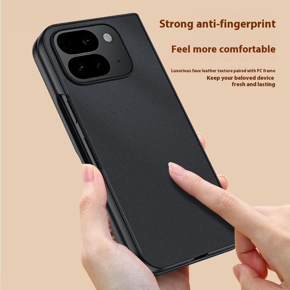 For Google Pixel 10 Pro Fold Case PU Leather Coated PC Anti-Drop Folding Phone Cover