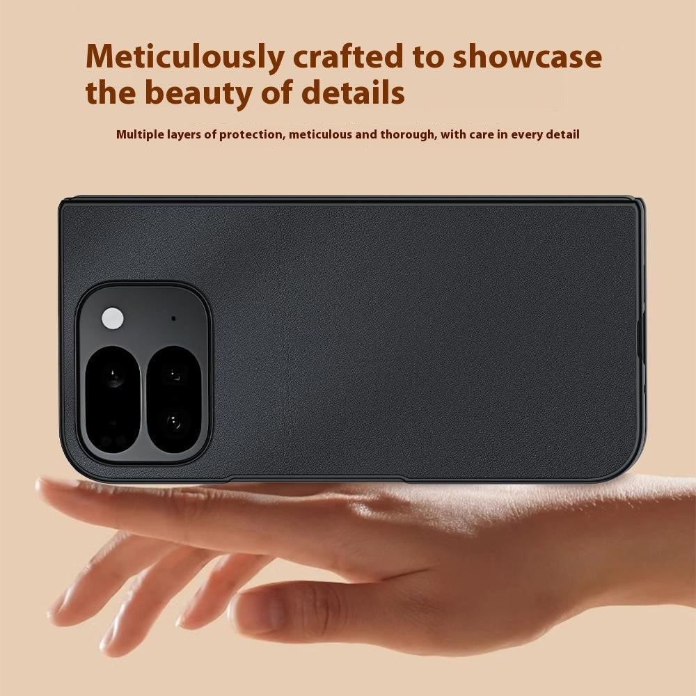 For Google Pixel 10 Pro Fold Case PU Leather Coated PC Anti-Drop Folding Phone Cover