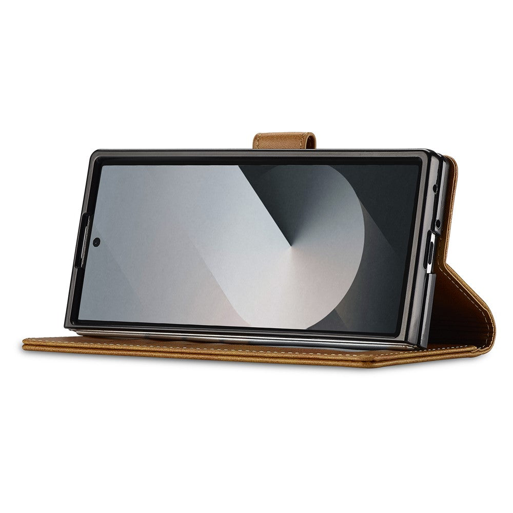 LC.IMEEKE For Samsung Galaxy Z Fold7 5G Case Calf Texture PU Leather Stand Wallet Phone Cover