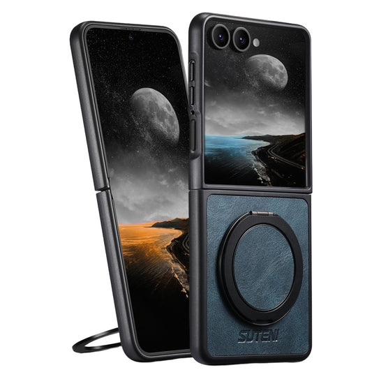 Galaxy Z Flip7 5G – Magnetische Handyhülle aus PU-Leder und TPU, mit Ständer