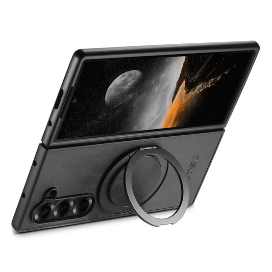 Galaxy Z Fold7 5G – Magnetische Handyhülle aus PU-Leder und TPU, mit Ständer