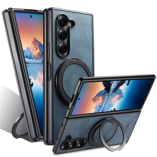 Galaxy Z Fold5 5G – Magnetische Handyhülle aus PU-Leder und TPU, mit Ständer