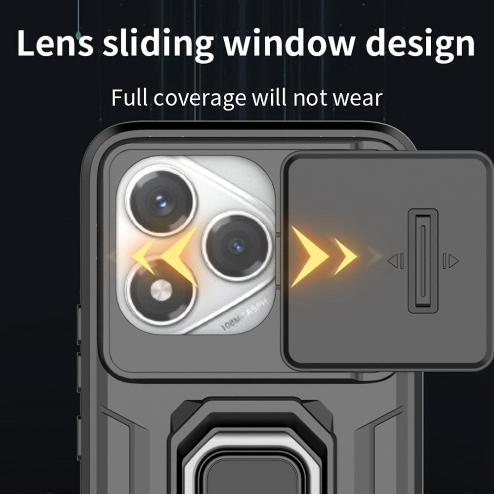 For Honor 400 Lite 5G Case PC + TPU Kickstand Phone Protector with Lens Cover