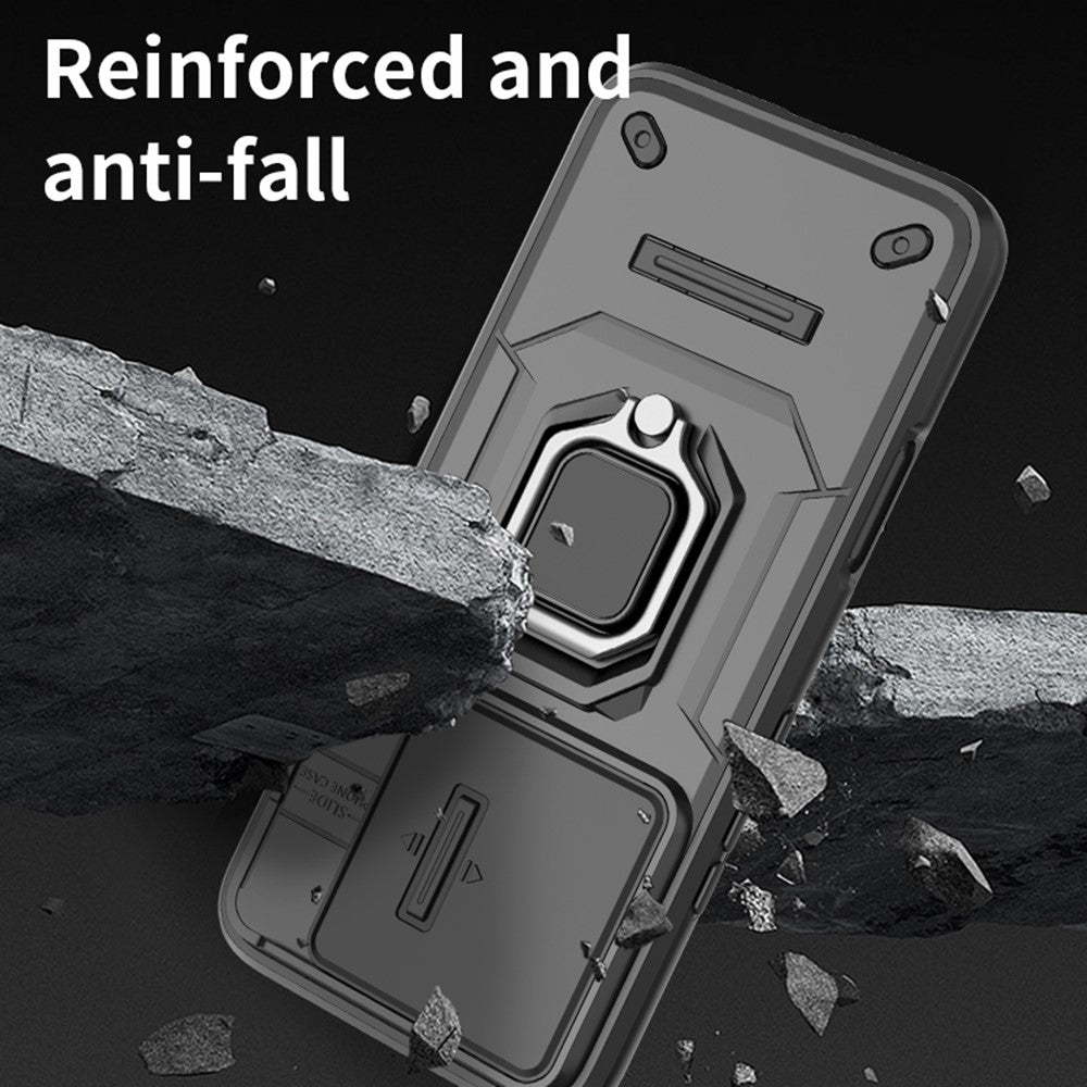 For Honor 400 Lite 5G Case PC + TPU Kickstand Phone Protector with Lens Cover