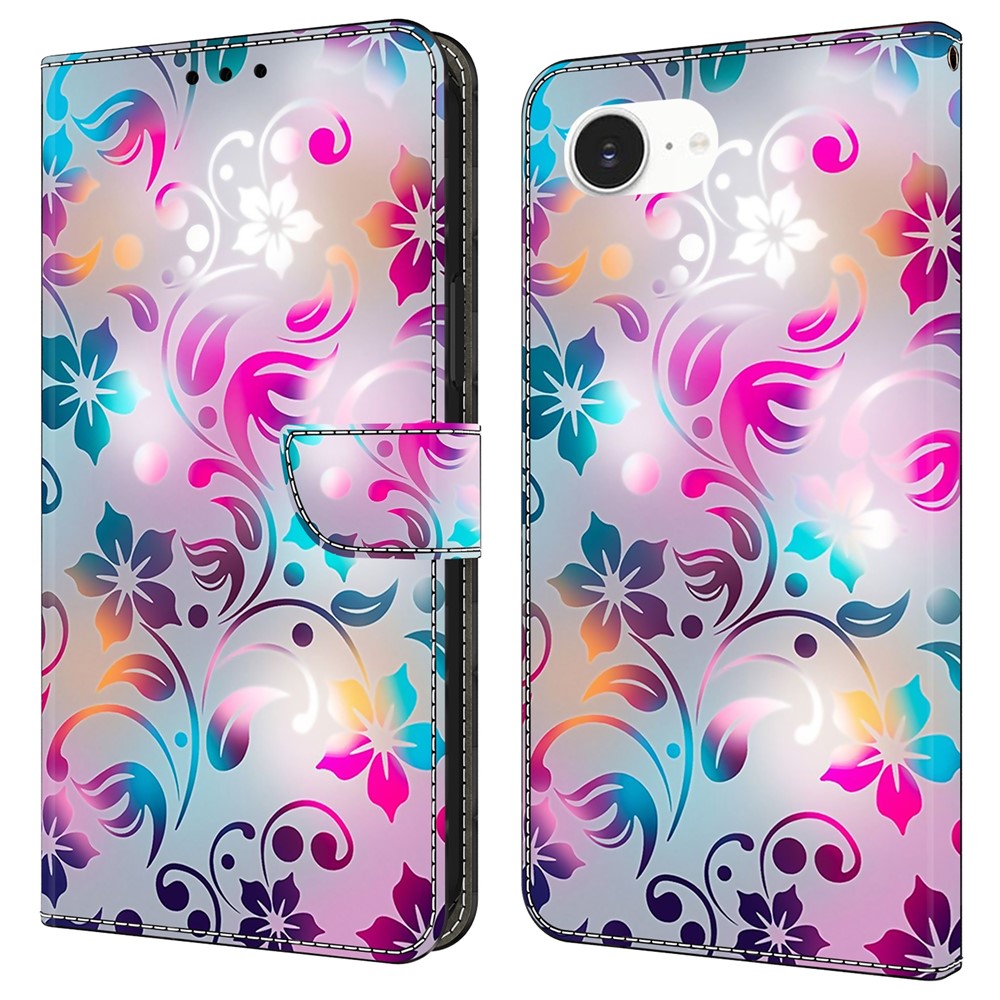 For iPhone 17e / 16e Case Wallet Stand Pattern Printing PU Leather Flip Phone Cover