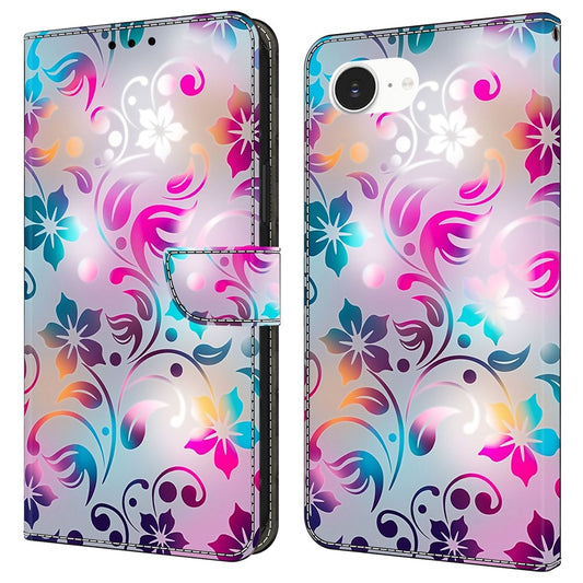 For iPhone 17e / 16e Case Wallet Stand Pattern Printing PU Leather Flip Phone Cover