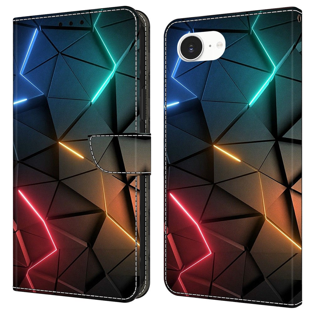 For iPhone 17e / 16e Case Wallet Stand Pattern Printing PU Leather Flip Phone Cover