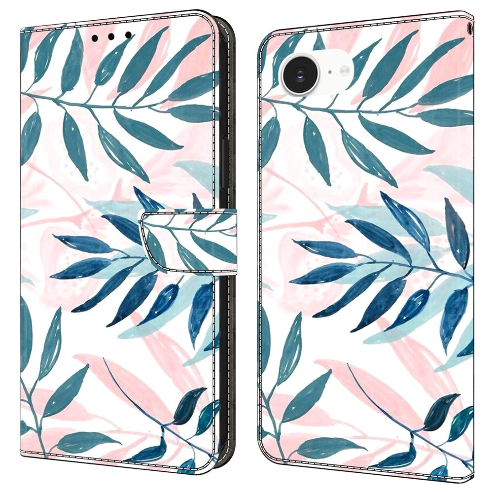 For iPhone 17e / 16e Case Wallet Stand Pattern Printing PU Leather Flip Phone Cover