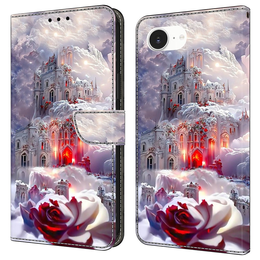 For iPhone 17e / 16e Case Wallet Stand Pattern Printing PU Leather Flip Phone Cover