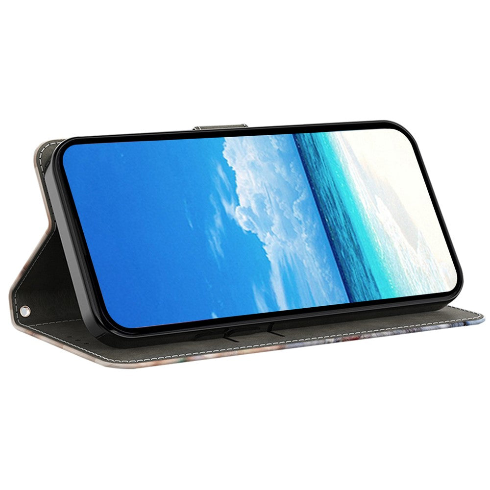 For iPhone 17e / 16e Case Wallet Stand Pattern Printing PU Leather Flip Phone Cover