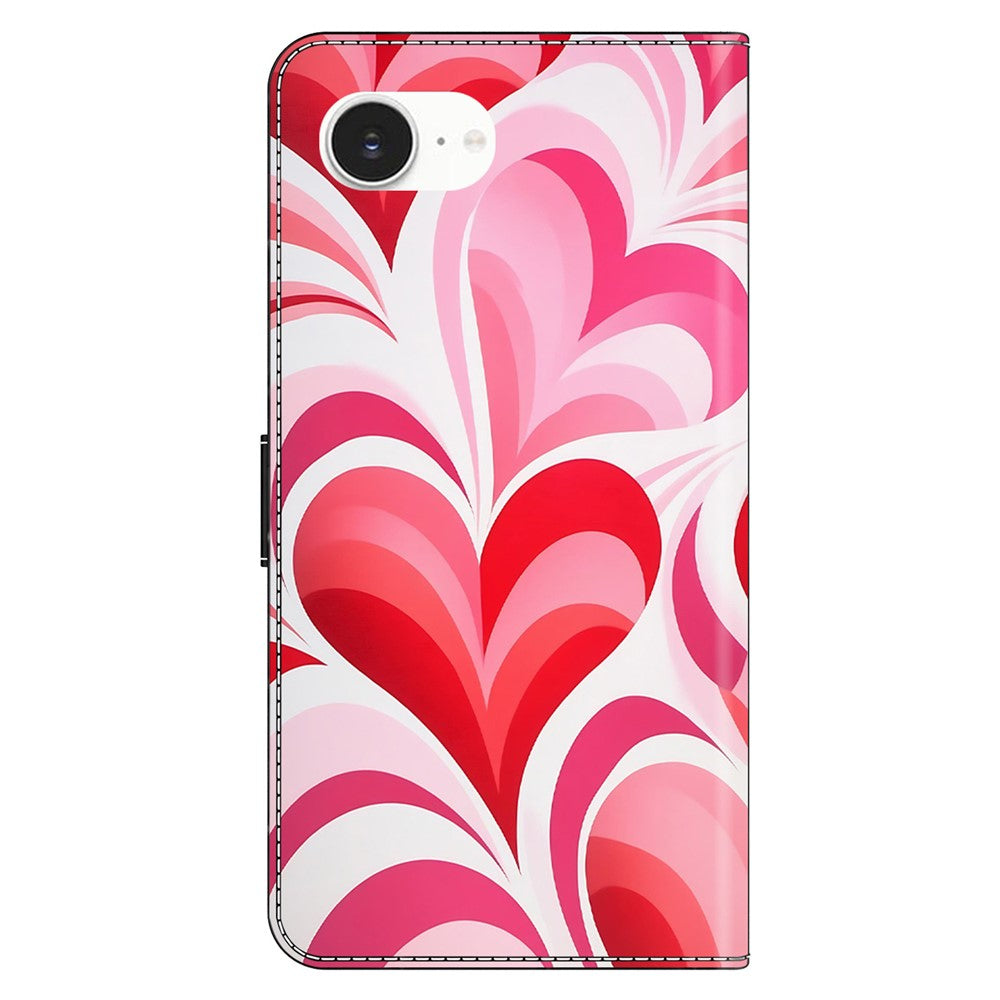 For iPhone 17e / 16e Case Wallet Stand Pattern Printing PU Leather Flip Phone Cover
