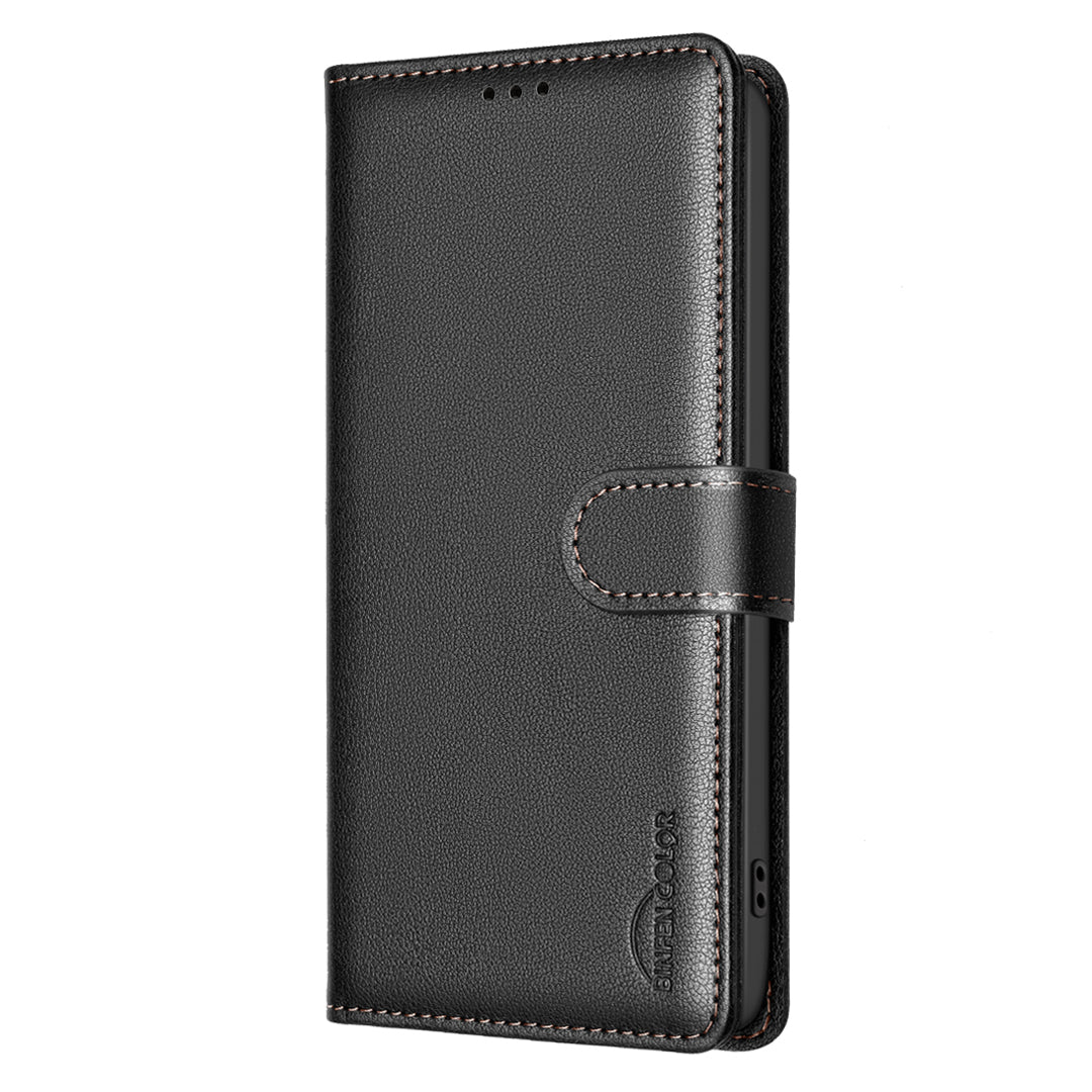 BINFEN COLOR For iPhone 18 Pro / 17 Pro Leather Case  BF32 Wallet RFID Blocking Phone Cover