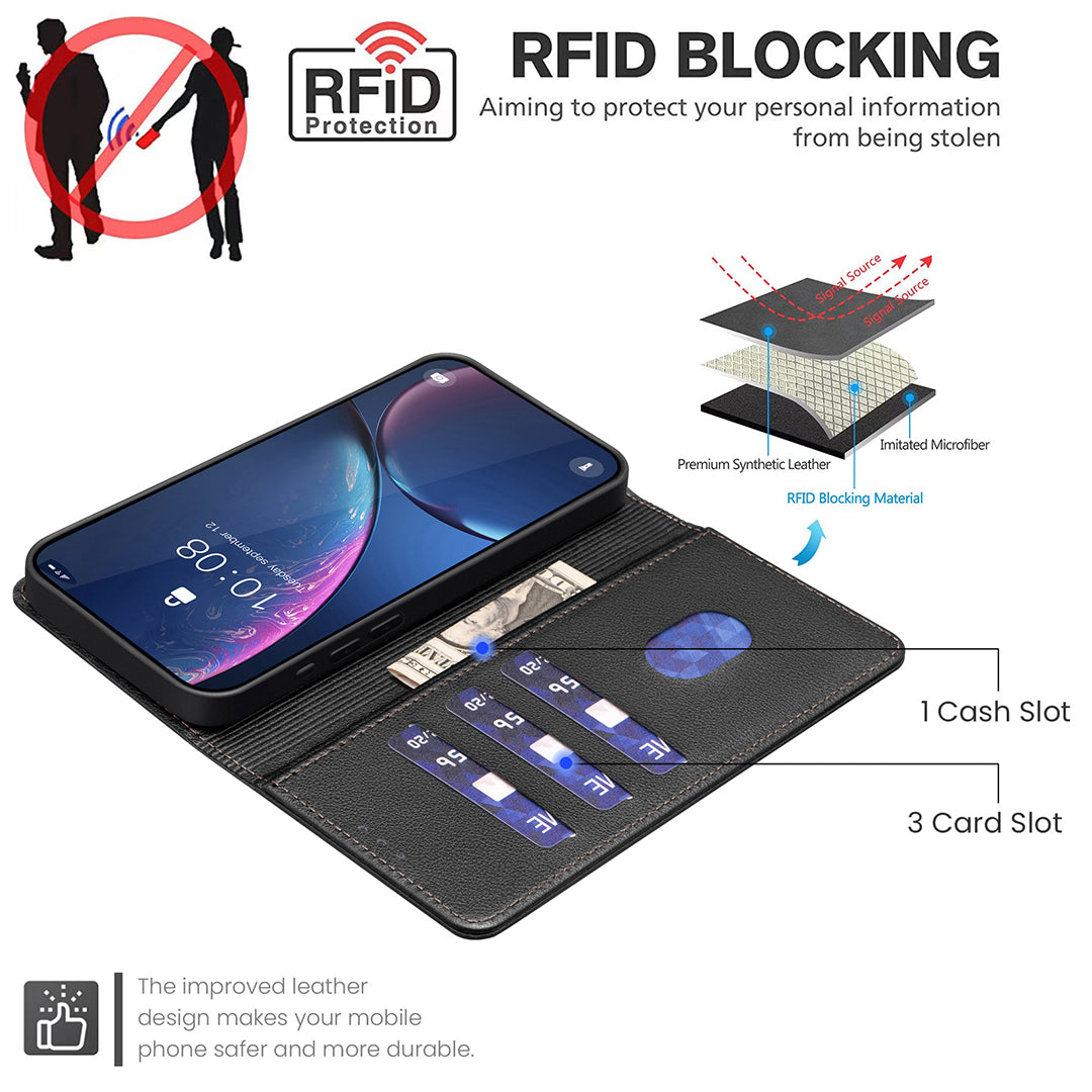 BINFEN COLOR For iPhone 18 Pro Max / 17 Pro Max Leather Case  BF32 Wallet RFID Blocking Phone Cover