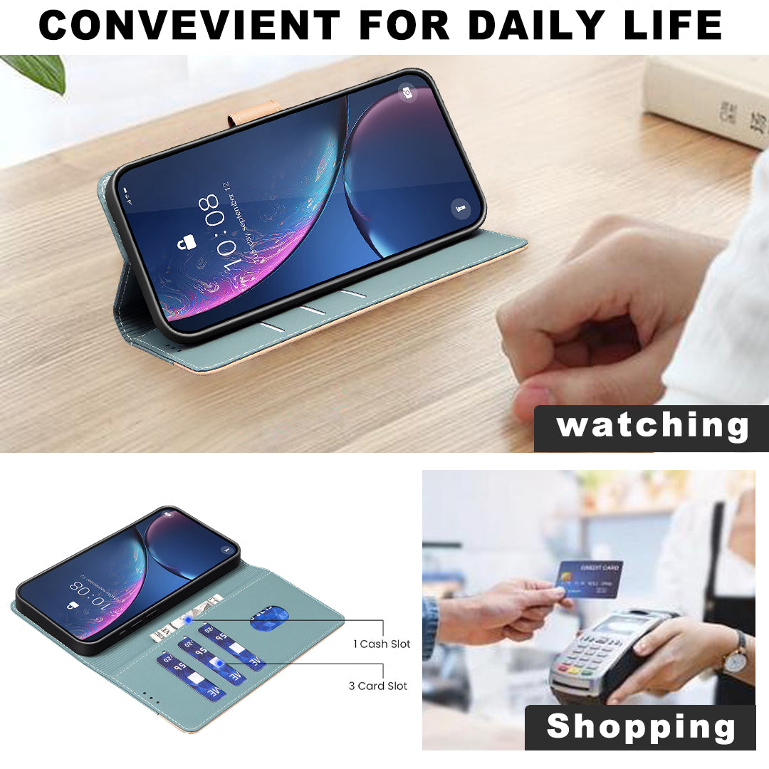 BINFEN COLOR For iPhone 18 Pro Max / 17 Pro Max Leather Case  Splicing Color RFID Blocking Wallet Stand Phone Cover