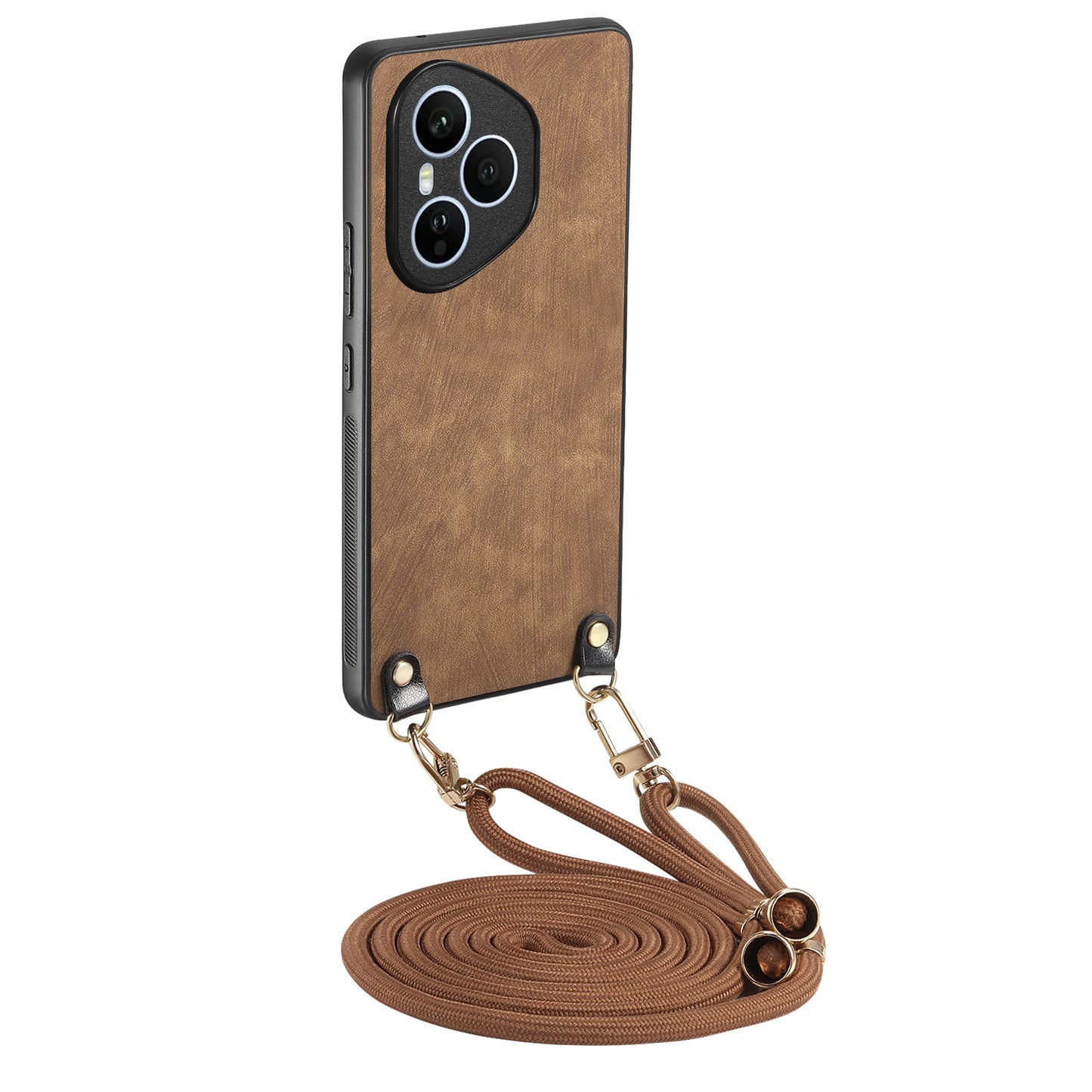 For Honor 400 Pro 5G (Global) Retro Leather Phone Back Cover with Adjustable Strap