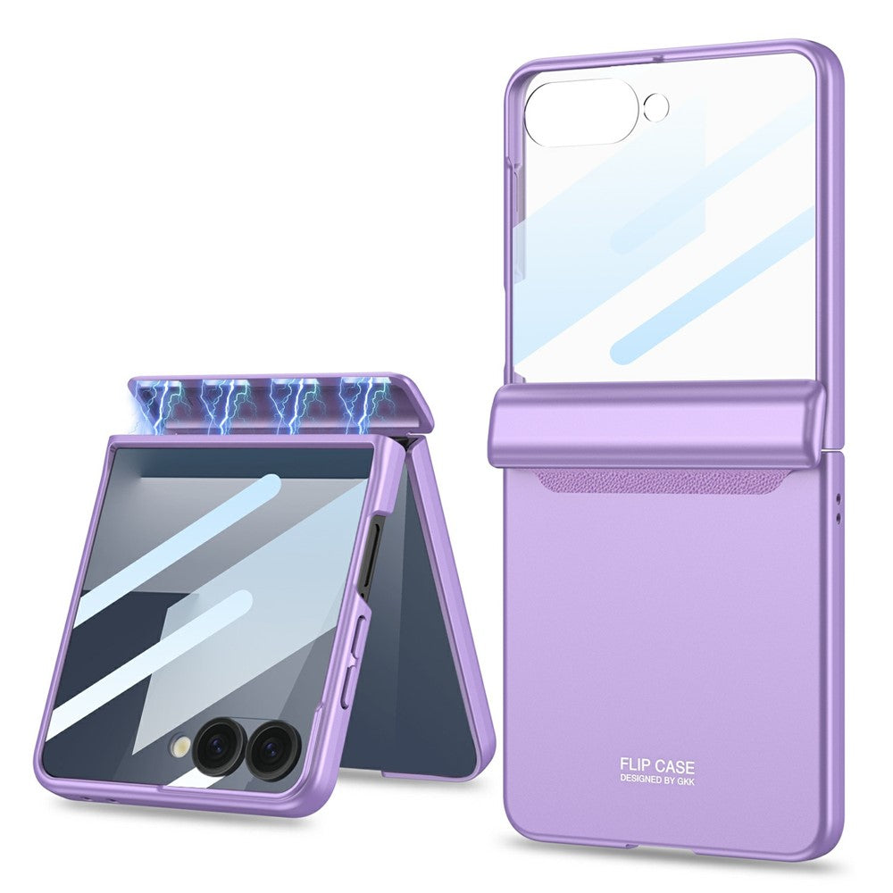 GKK For Samsung Galaxy Z Flip7 5G Case with Clear Screen Film Magnetic Hinge Protection Phone Cover