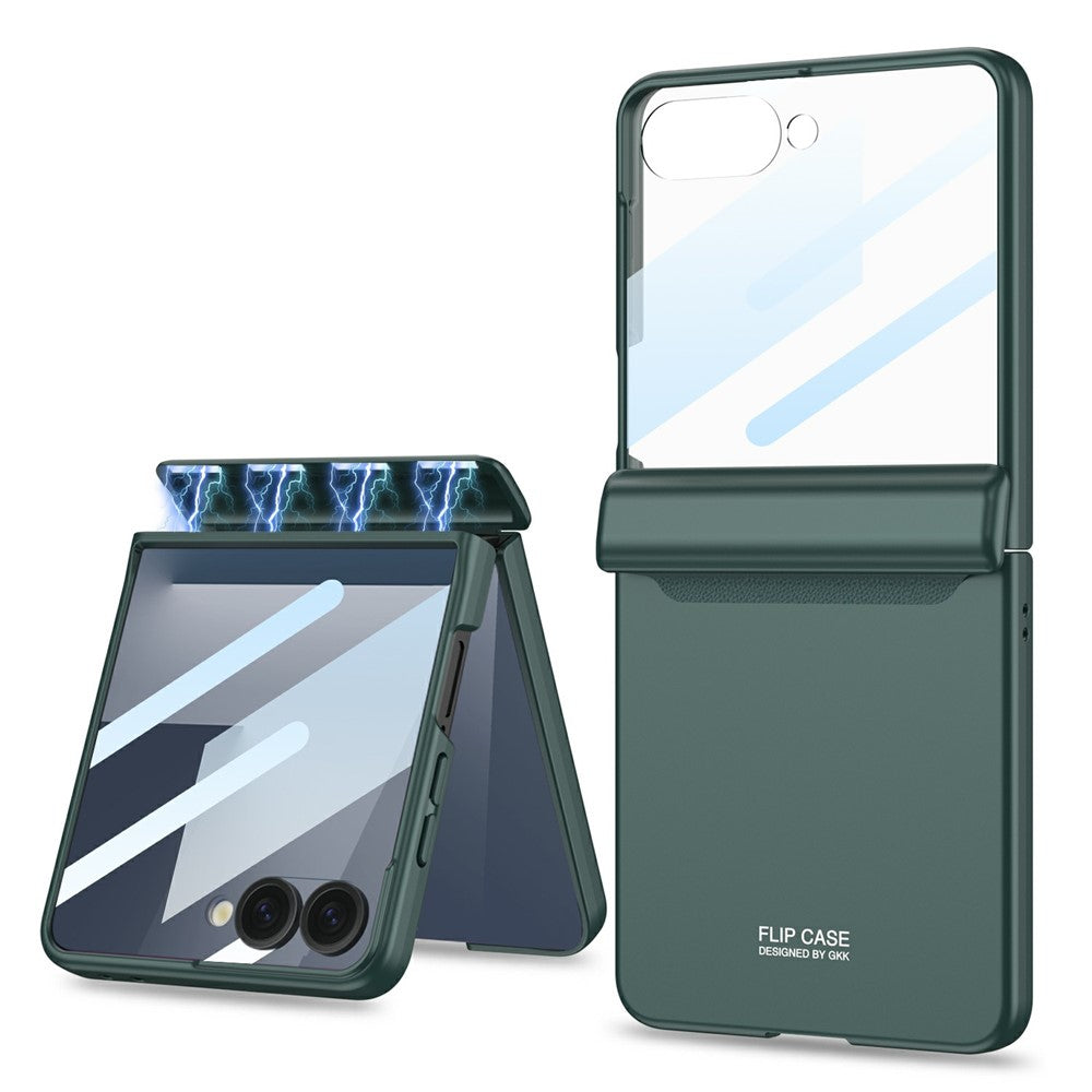 GKK For Samsung Galaxy Z Flip7 5G Case with Clear Screen Film Magnetic Hinge Protection Phone Cover