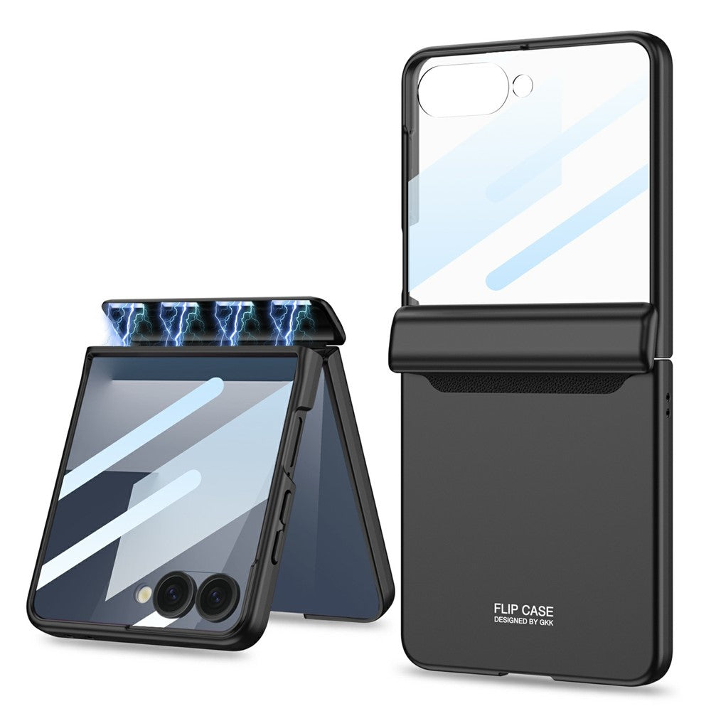 GKK For Samsung Galaxy Z Flip7 5G Case with Clear Screen Film Magnetic Hinge Protection Phone Cover
