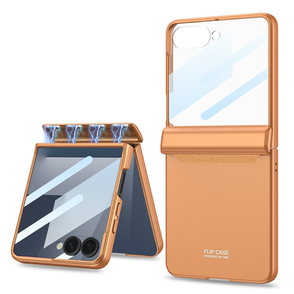 GKK For Samsung Galaxy Z Flip7 5G Case with Clear Screen Film Magnetic Hinge Protection Phone Cover