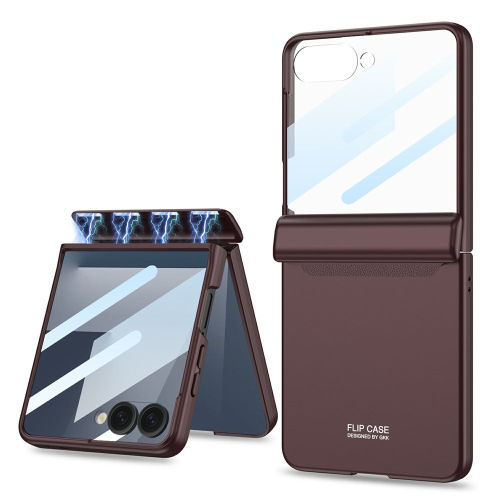 GKK For Samsung Galaxy Z Flip7 5G Case with Clear Screen Film Magnetic Hinge Protection Phone Cover