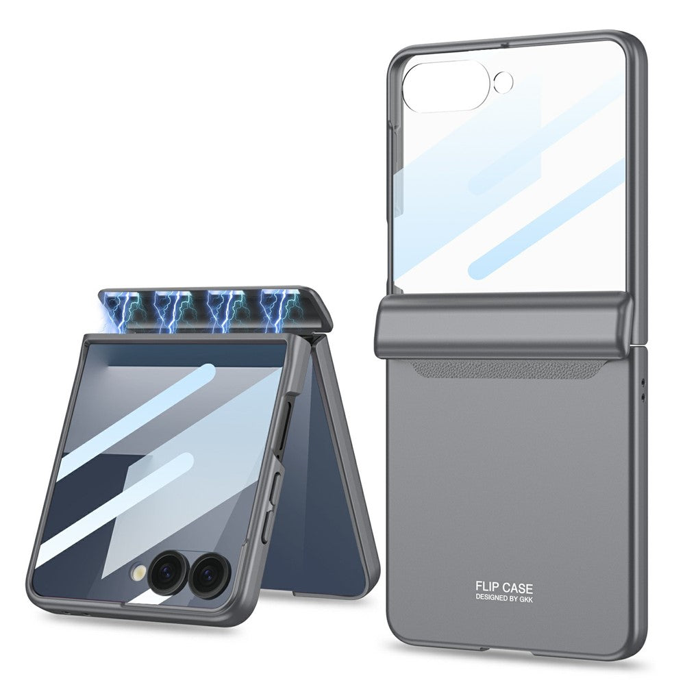 GKK For Samsung Galaxy Z Flip7 5G Case with Clear Screen Film Magnetic Hinge Protection Phone Cover