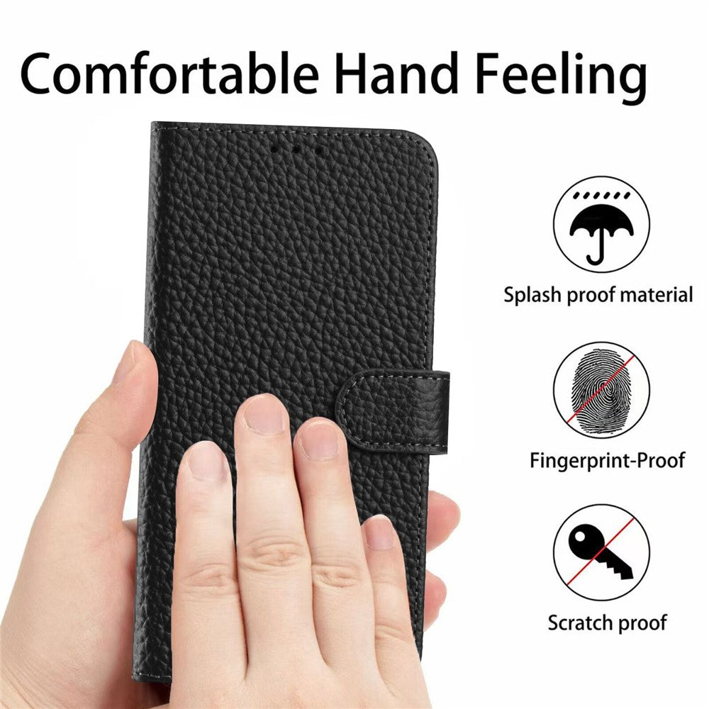 For Honor 400 5G (Global) Case Wallet Stand Litchi Texture Genuine Cow Leather Flip Phone Cover
