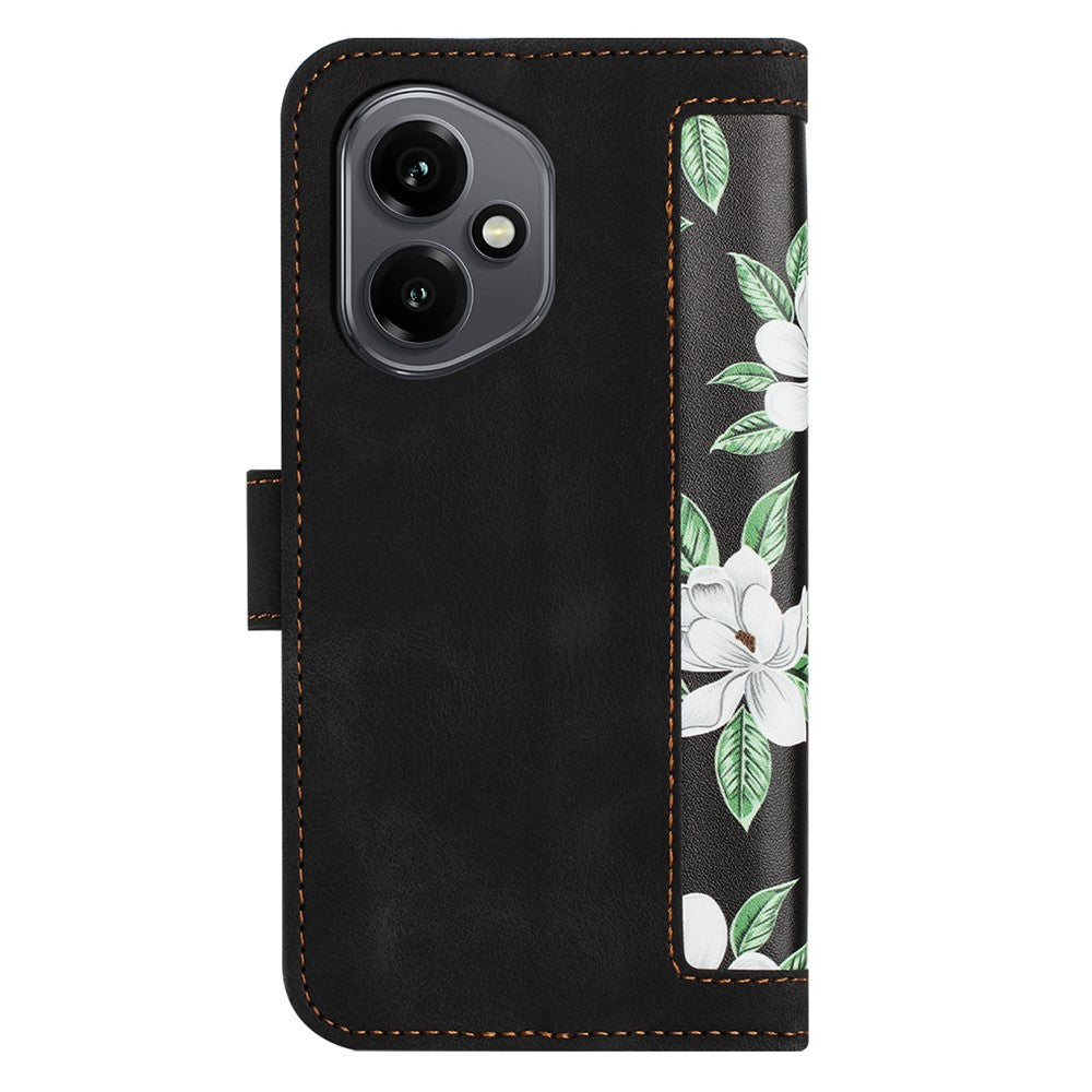 Honor 400 5G (Global) Wallet-Handyhülle – Aus PU-Leder, mit Blumenmuster & Kartenfächern