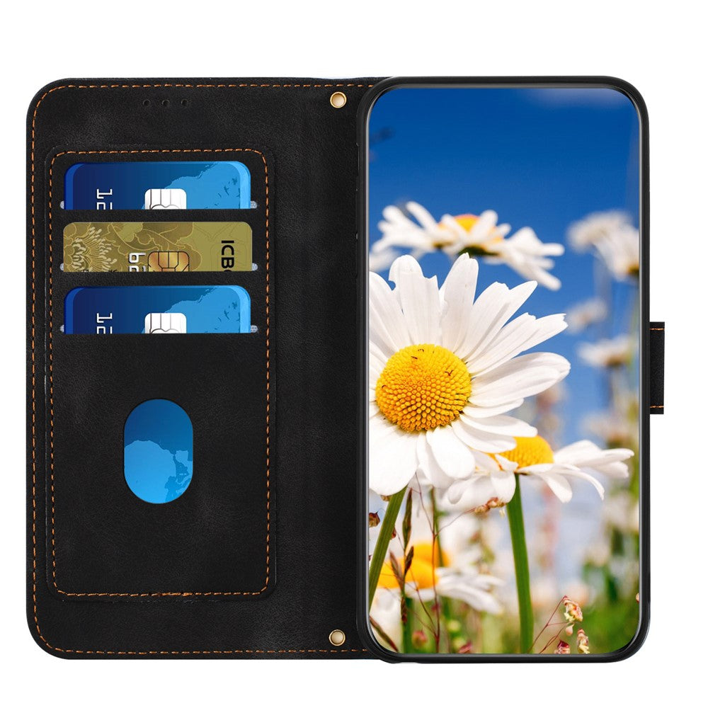 Honor 400 Lite 5G Wallet-Handyhülle – Aus PU-Leder, mit Blumenmuster & Kartenfächern