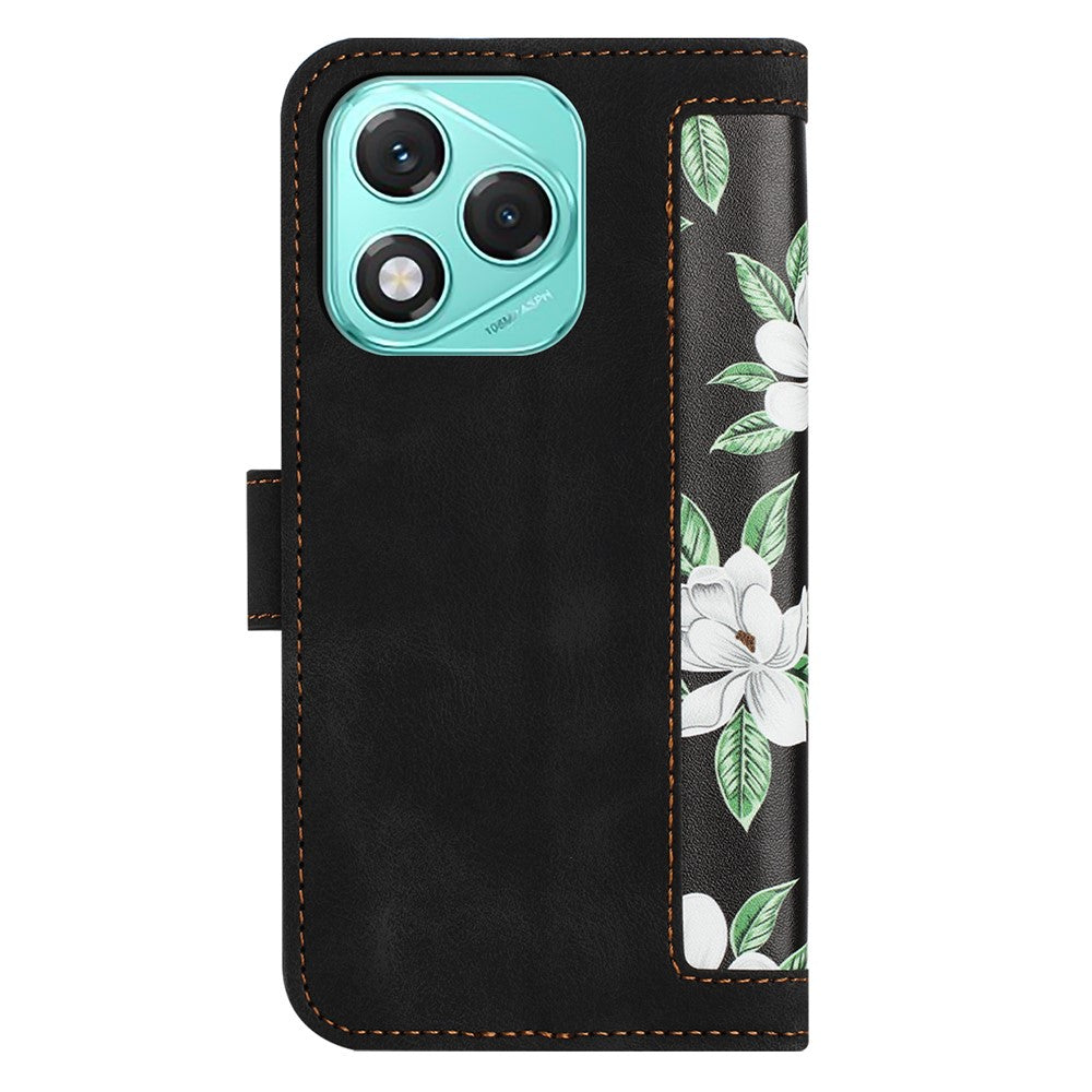 Honor 400 Lite 5G Wallet-Handyhülle – Aus PU-Leder, mit Blumenmuster & Kartenfächern