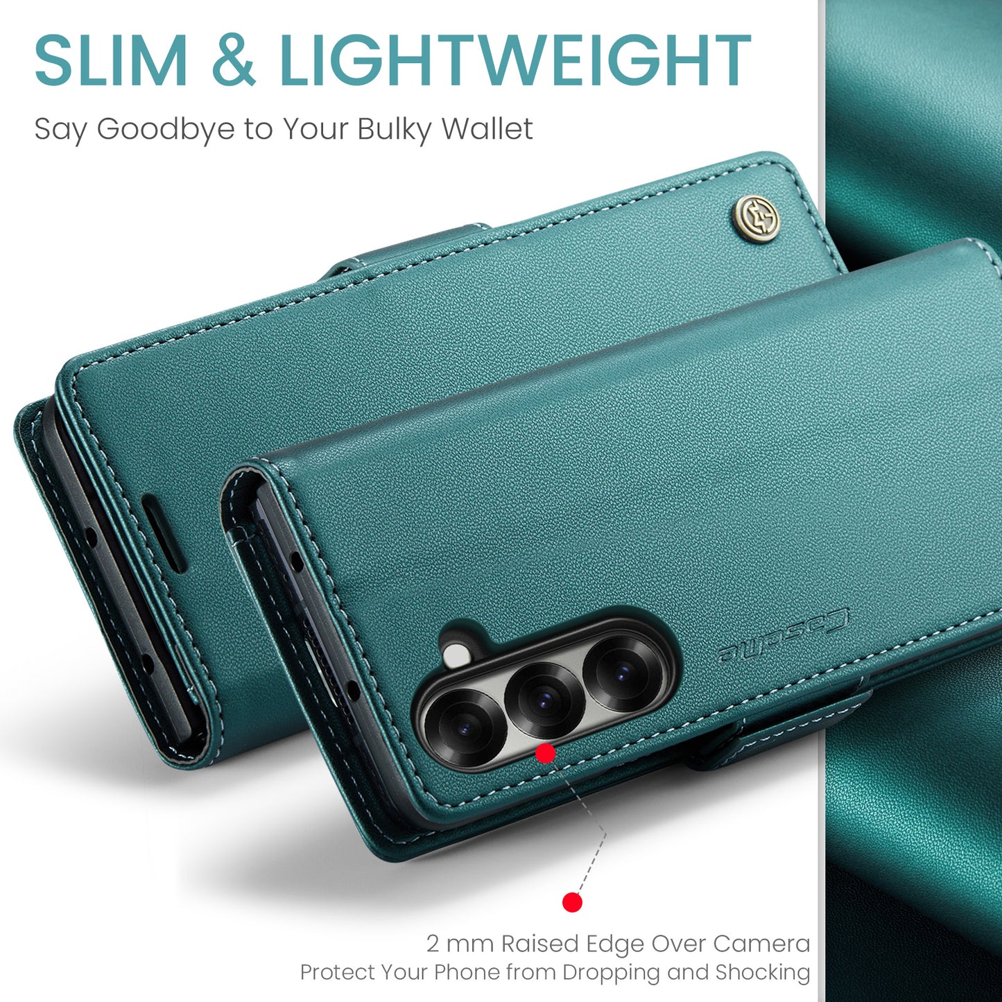 Galaxy Z Fold7 5G Glänzende Wallet-Hülle – RFID-Schutz & Ständer