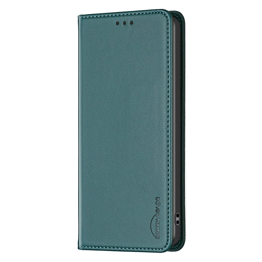 BINFEN COLOR For iPhone 18 Pro / 17 Pro Leather Case  BF18 Phone Stand Cover with Card Slots