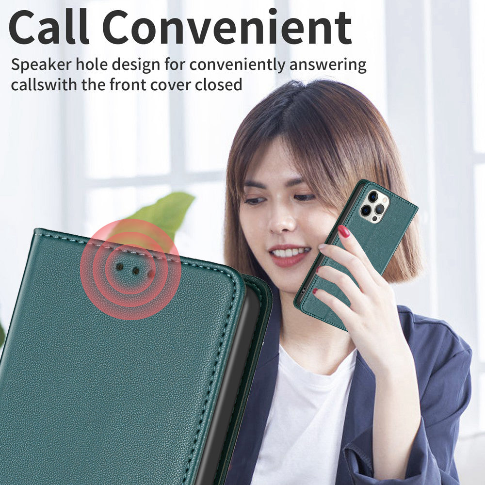 BINFEN COLOR For iPhone 18 Pro / 17 Pro Leather Case  BF18 Phone Stand Cover with Card Slots