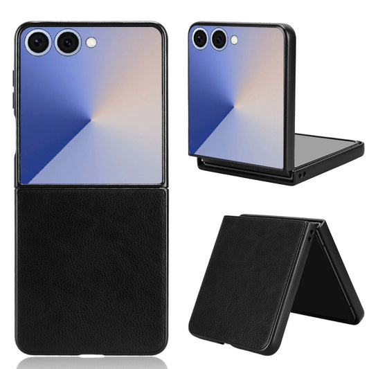 Galaxy Z Flip7 5G Schutzhülle – mit Litchi-Leder-Beschichtung