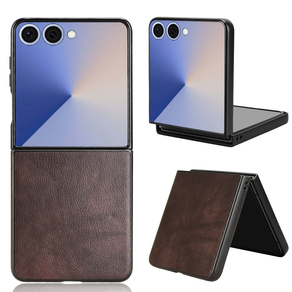 Galaxy Z Flip7 5G Schutzhülle – mit Litchi-Leder-Beschichtung
