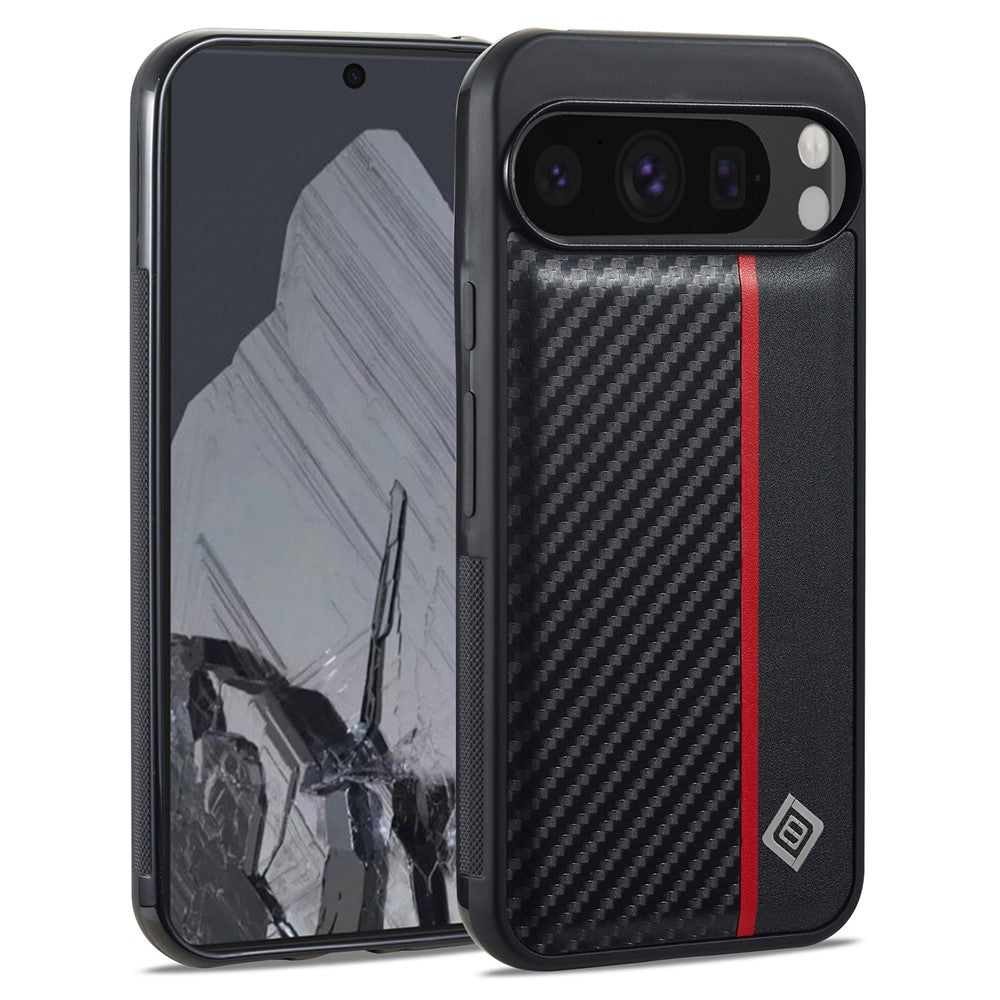 Pixel 10 Pro XL Stoßfeste Hülle - Carbonfaser-Optik