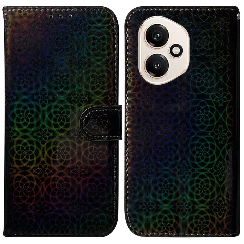 For Honor 400 5G (Global) Stand Case Dazzling Flower Leather Phone Cover with Wrist Strap