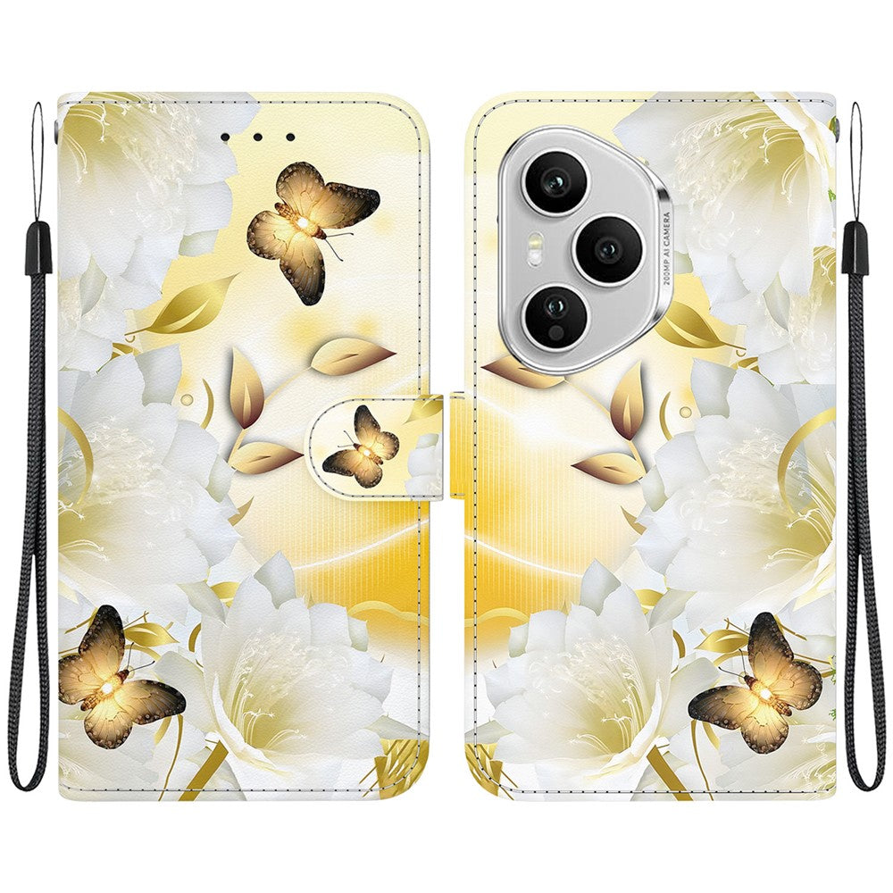 For Honor 400 Pro 5G (Global) Wallet Phone Case Anti-Drop Pattern Printing Leather Flip Cover with Strap