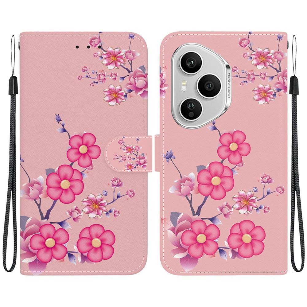 For Honor 400 Pro 5G (Global) Wallet Phone Case Anti-Drop Pattern Printing Leather Flip Cover with Strap