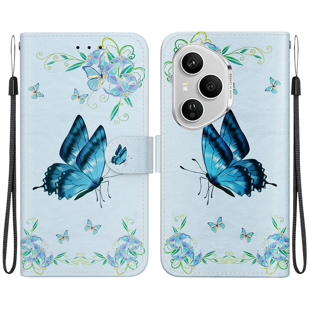 For Honor 400 Pro 5G (Global) Wallet Phone Case Anti-Drop Pattern Printing Leather Flip Cover with Strap