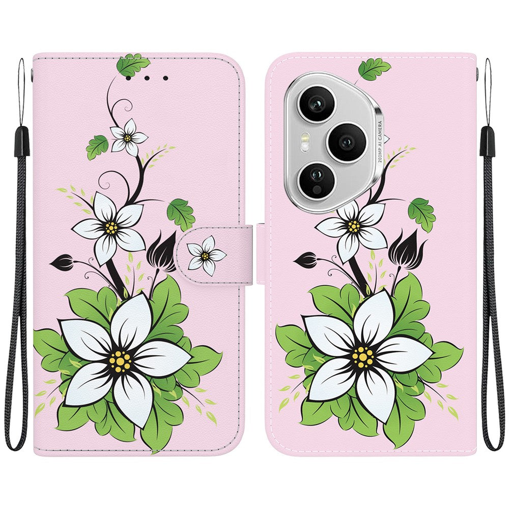 For Honor 400 Pro 5G (Global) Wallet Phone Case Anti-Drop Pattern Printing Leather Flip Cover with Strap