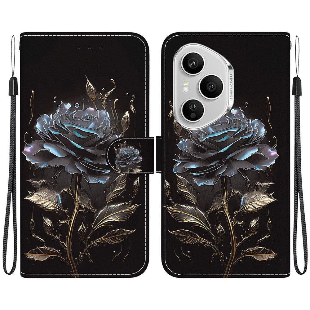 For Honor 400 Pro 5G (Global) Wallet Phone Case Anti-Drop Pattern Printing Leather Flip Cover with Strap