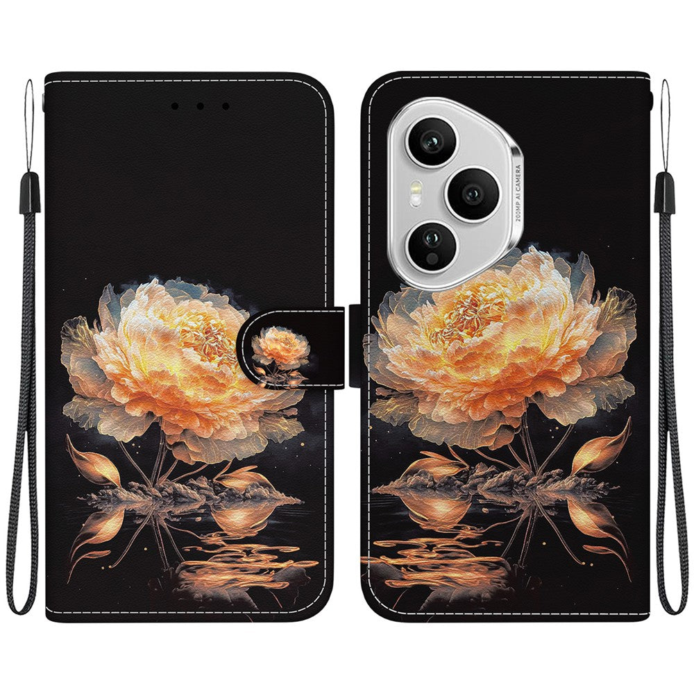 For Honor 400 Pro 5G (Global) Wallet Phone Case Anti-Drop Pattern Printing Leather Flip Cover with Strap