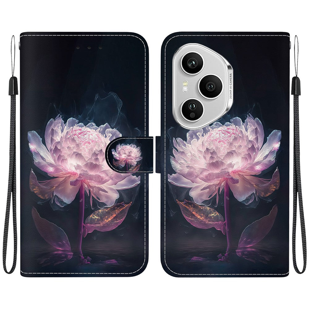 For Honor 400 Pro 5G (Global) Wallet Phone Case Anti-Drop Pattern Printing Leather Flip Cover with Strap