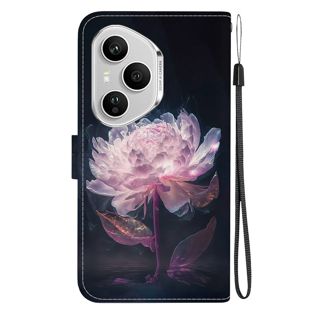 For Honor 400 Pro 5G (Global) Wallet Phone Case Anti-Drop Pattern Printing Leather Flip Cover with Strap