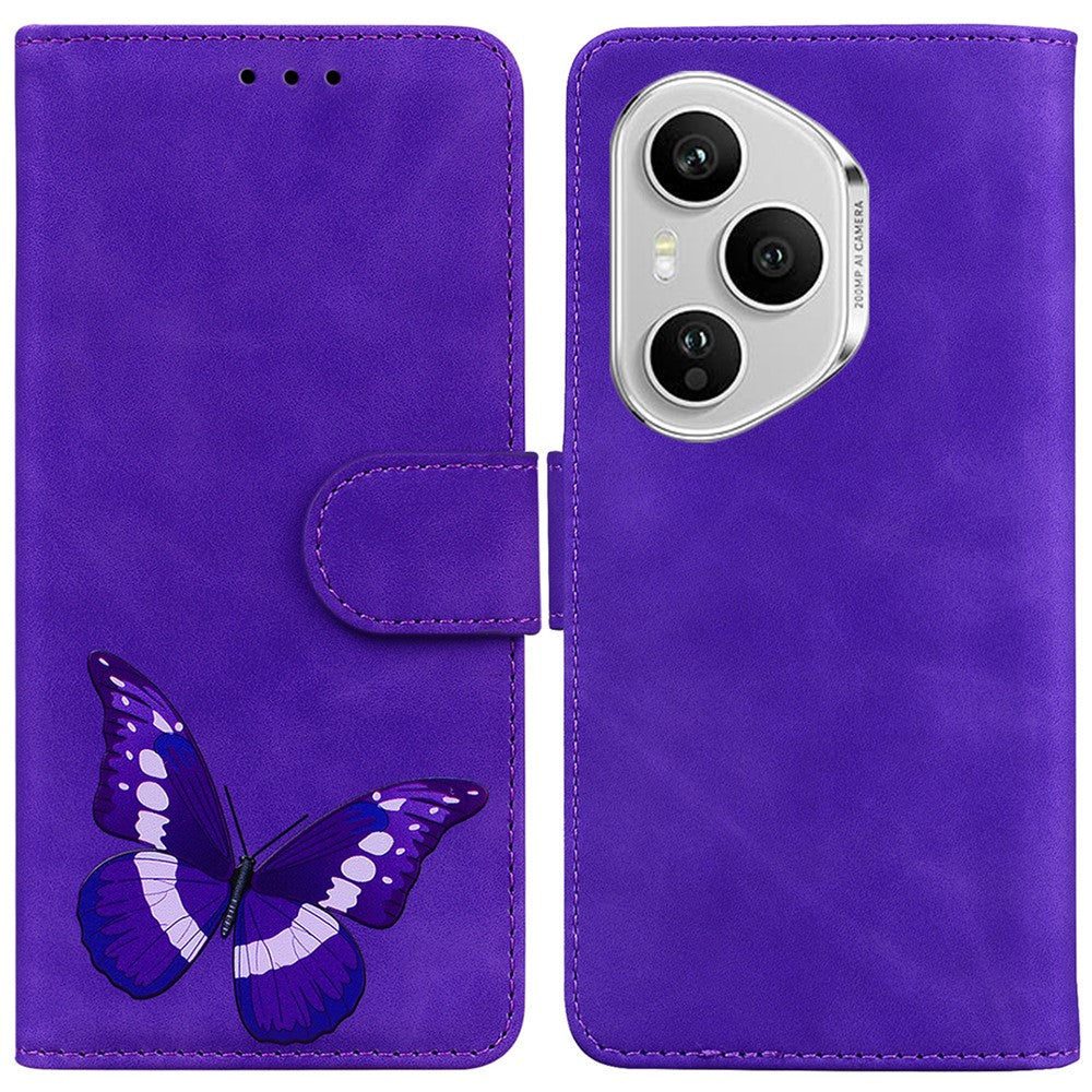 For Honor 400 Pro 5G (Global) Stand Case PU Leather Phone Cover Butterfly Printed