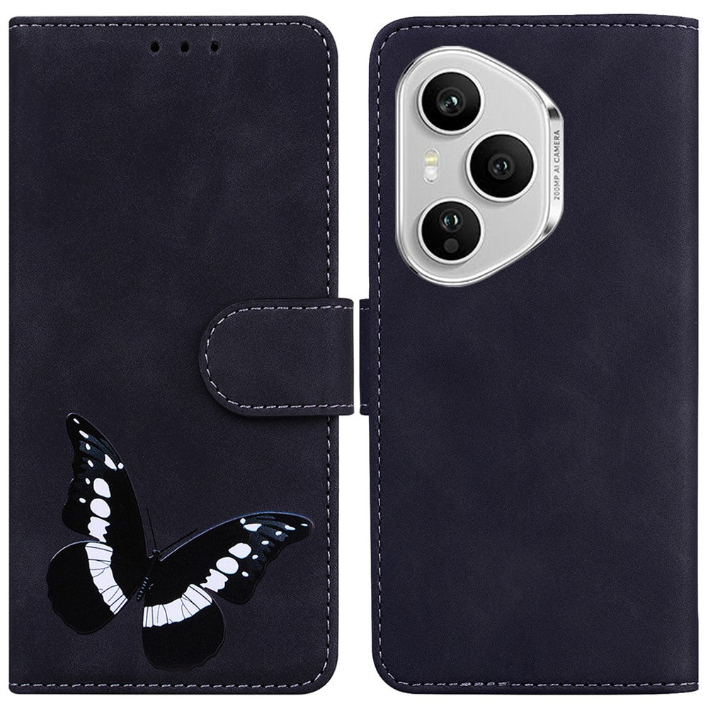 For Honor 400 Pro 5G (Global) Stand Case PU Leather Phone Cover Butterfly Printed