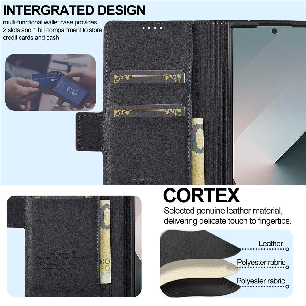 LC.IMEEKE L1 Series for Samsung Galaxy Z Fold7 5G Case PU Leather Wallet Stand Protective Phone Cover
