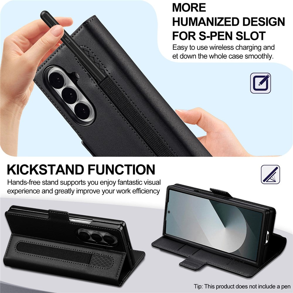 LC.IMEEKE L1 Series for Samsung Galaxy Z Fold7 5G Case PU Leather Wallet Stand Protective Phone Cover