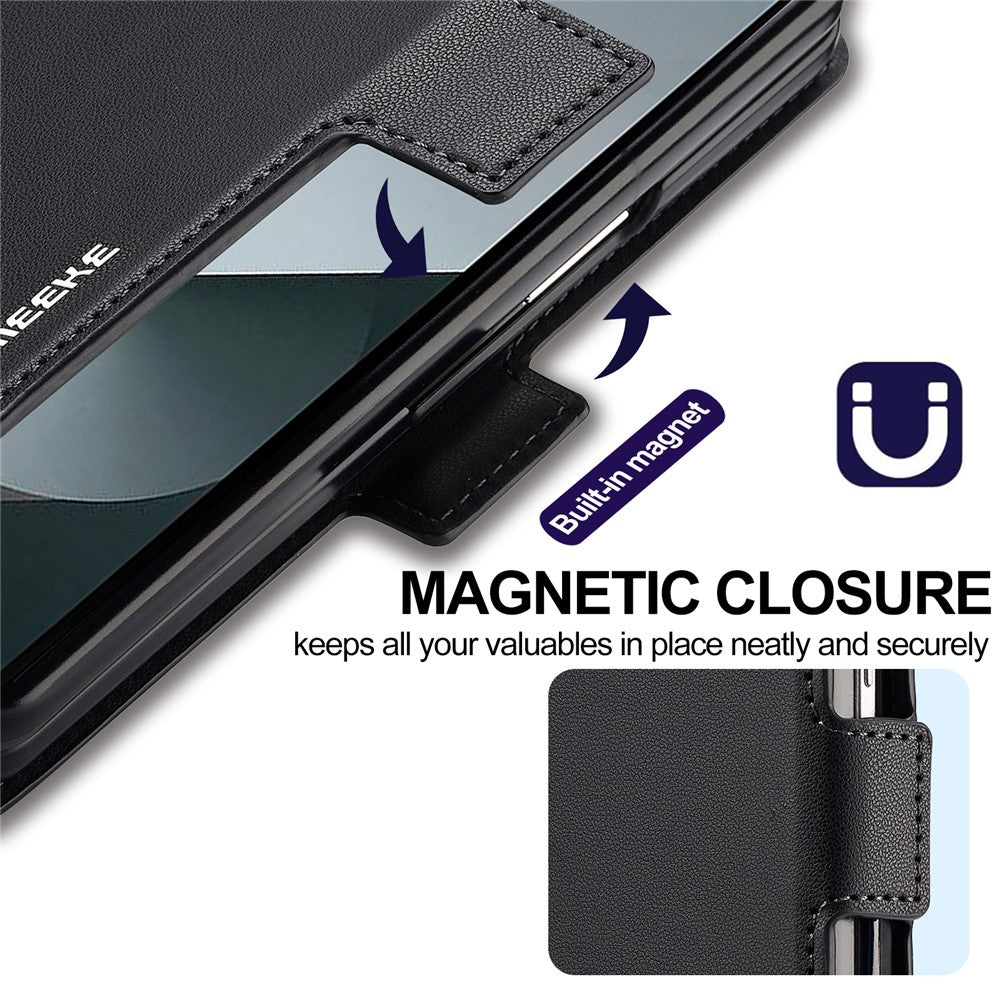 LC.IMEEKE L1 Series for Samsung Galaxy Z Fold7 5G Case PU Leather Wallet Stand Protective Phone Cover