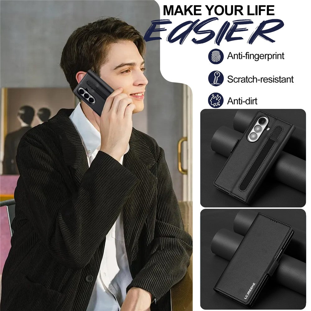 LC.IMEEKE L1 Series for Samsung Galaxy Z Fold7 5G Case PU Leather Wallet Stand Protective Phone Cover